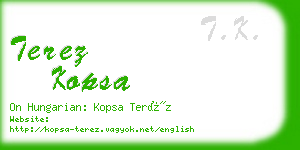 terez kopsa business card